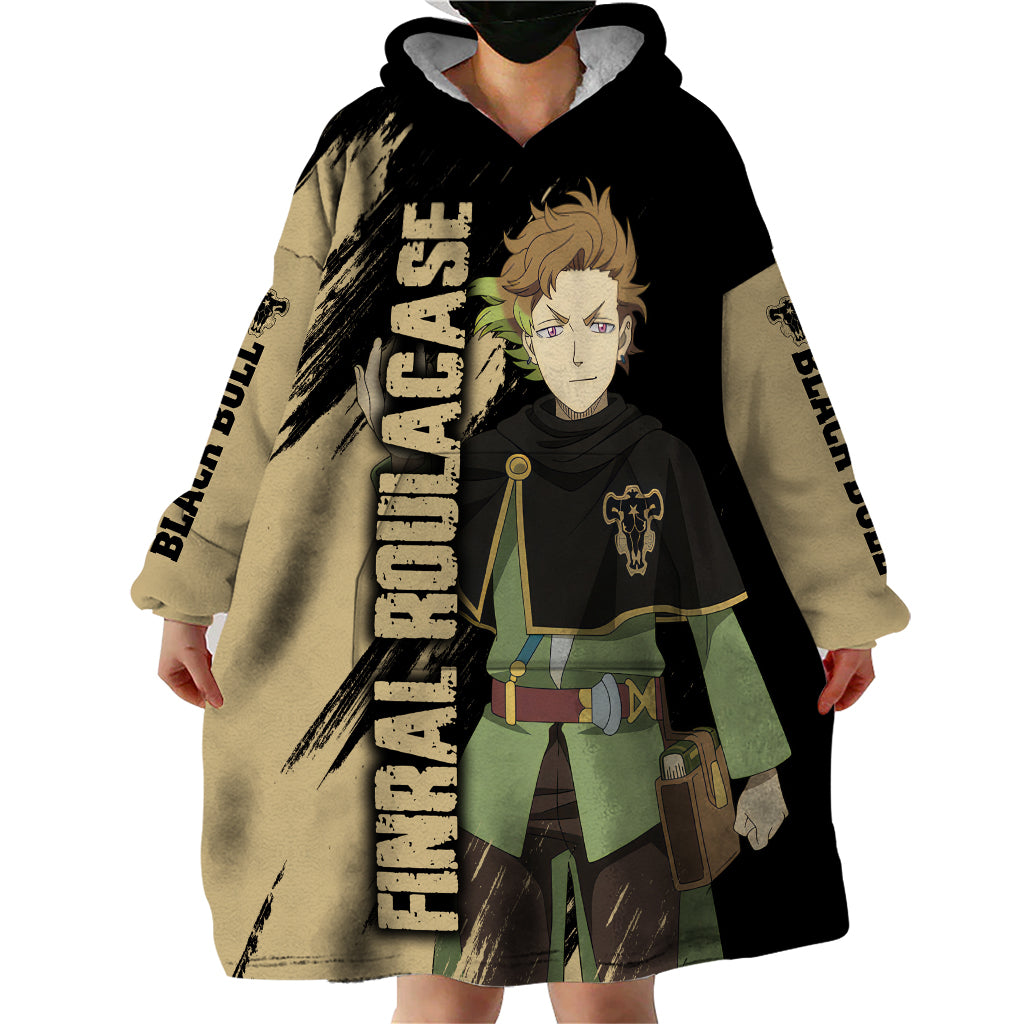 Black Bull Finral Roulacase Wearable Blanket Hoodie Black Clover Anime