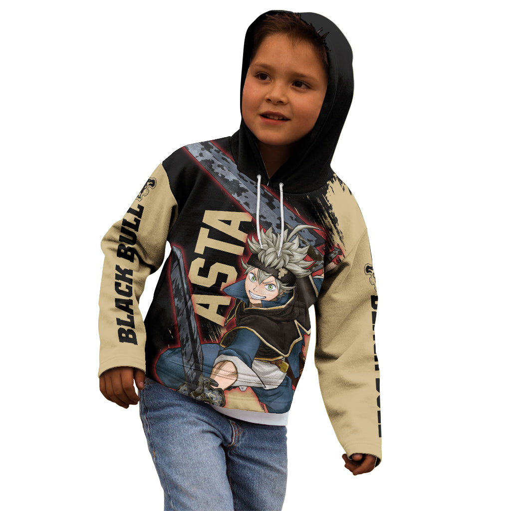 Black Bull Asta Kid Hoodie Black Clover Anime