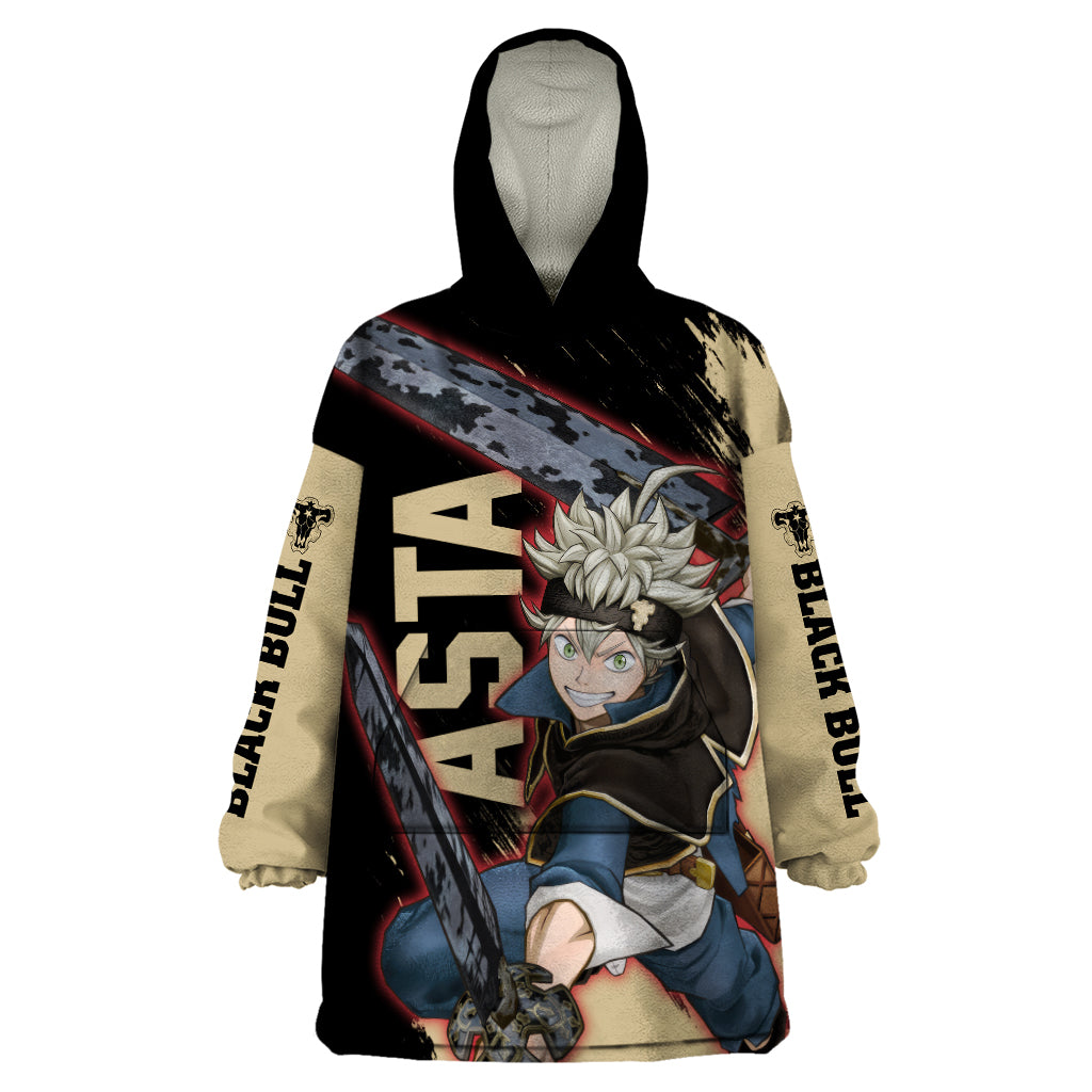 Black Bull Asta Wearable Blanket Hoodie Black Clover Anime