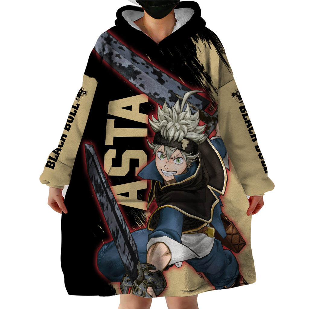 Black Bull Asta Wearable Blanket Hoodie Black Clover Anime