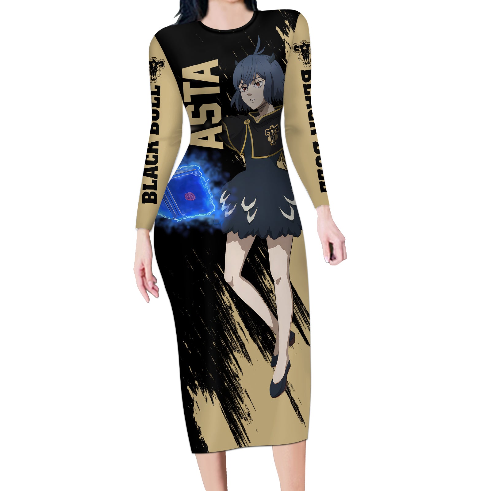 Black Bull Nero Long Sleeve Bodycon Dress Black Clover Anime