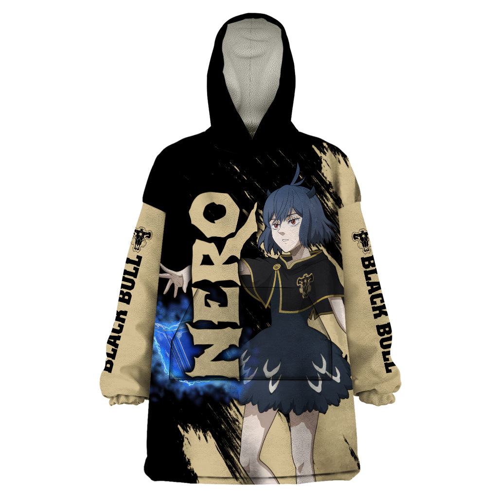 Black Bull Nero Wearable Blanket Hoodie Black Clover Anime