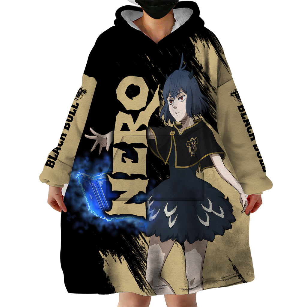 Black Bull Nero Wearable Blanket Hoodie Black Clover Anime