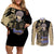 Black Bull Gauche Adlai Couples Matching Off Shoulder Short Dress and Long Sleeve Button Shirt Black Clover Anime
