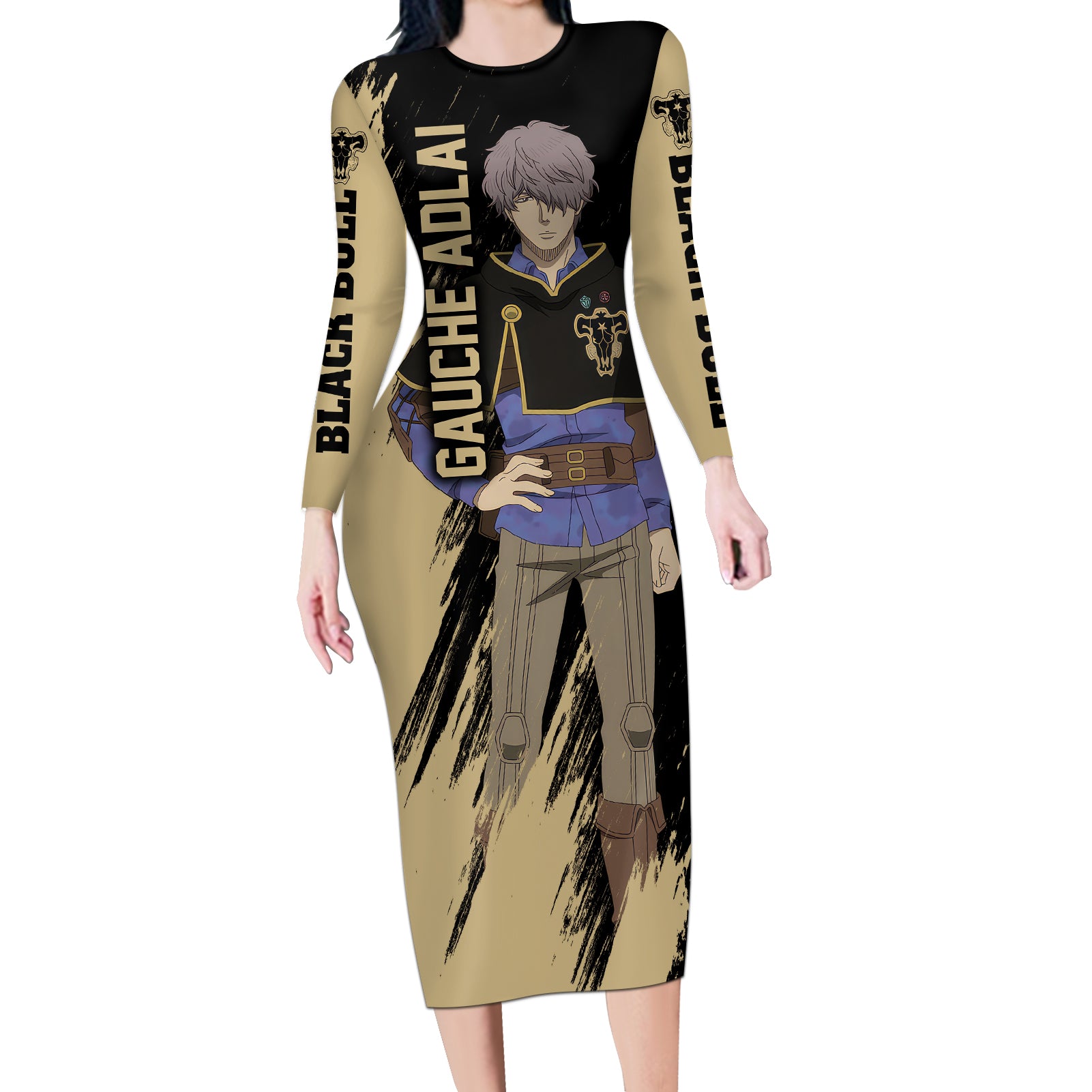 Black Bull Gauche Adlai Long Sleeve Bodycon Dress Black Clover Anime