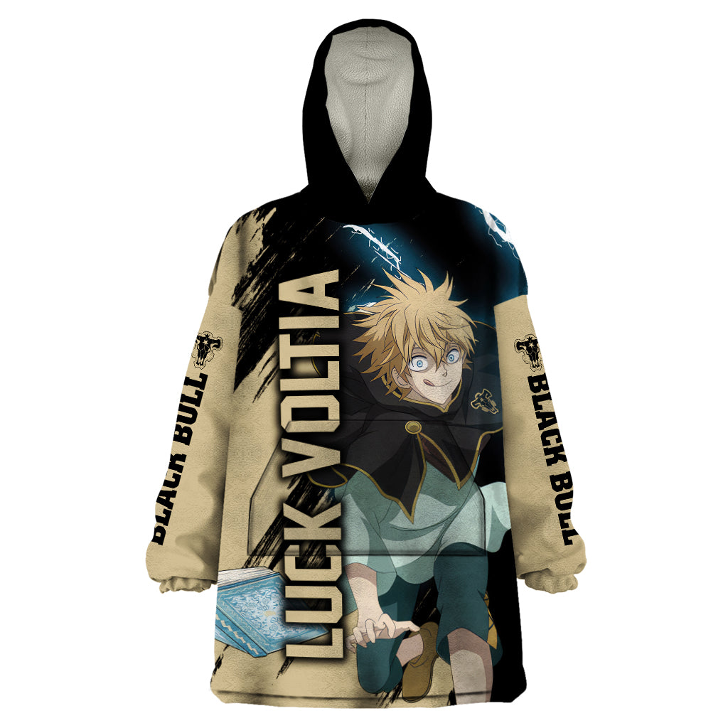 Black Bull Luck Voltia Wearable Blanket Hoodie Black Clover Anime