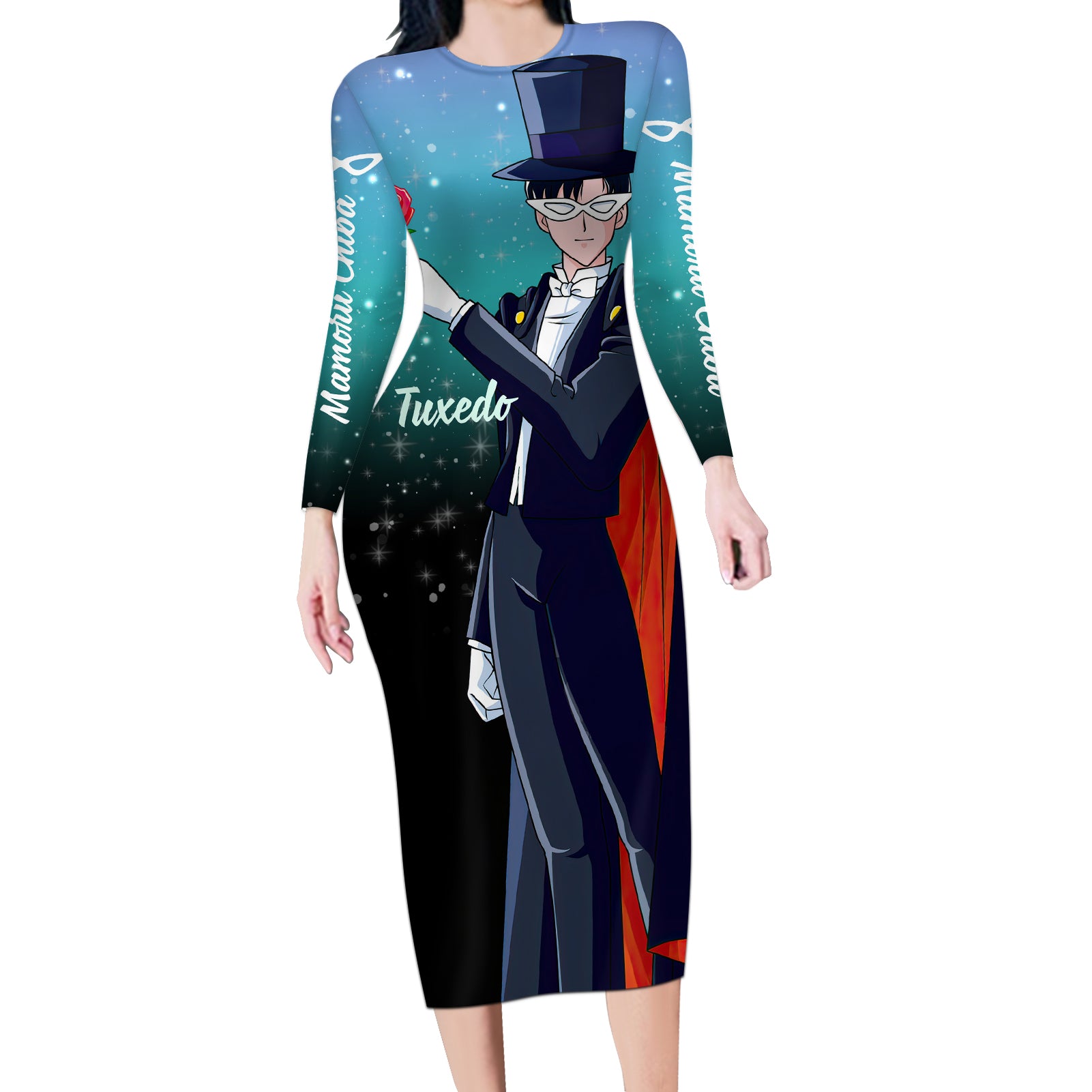 Tuxedo Long Sleeve Bodycon Dress Sailor Moon