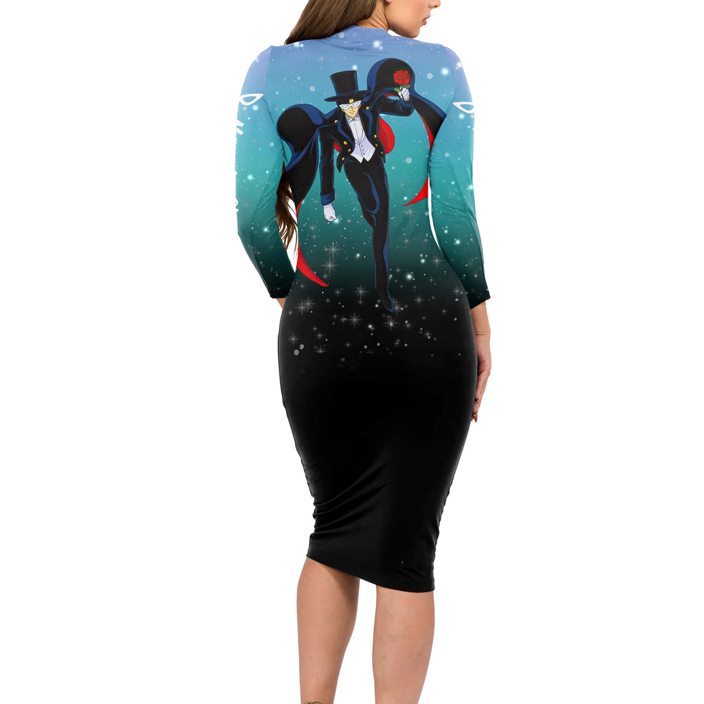 Tuxedo Long Sleeve Bodycon Dress Sailor Moon