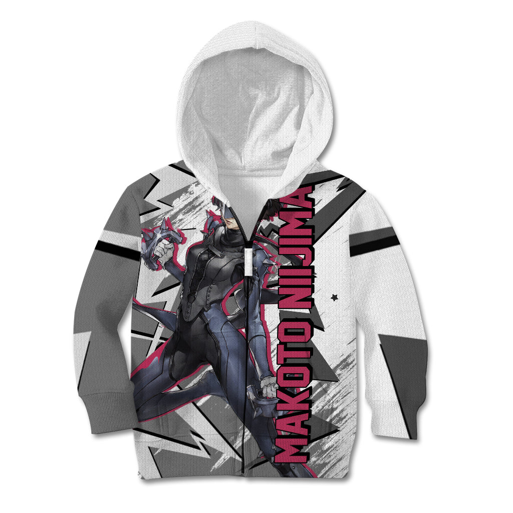 Makoto Niijima Persona Kid Hoodie Anime Mix Polygon Cyber Style