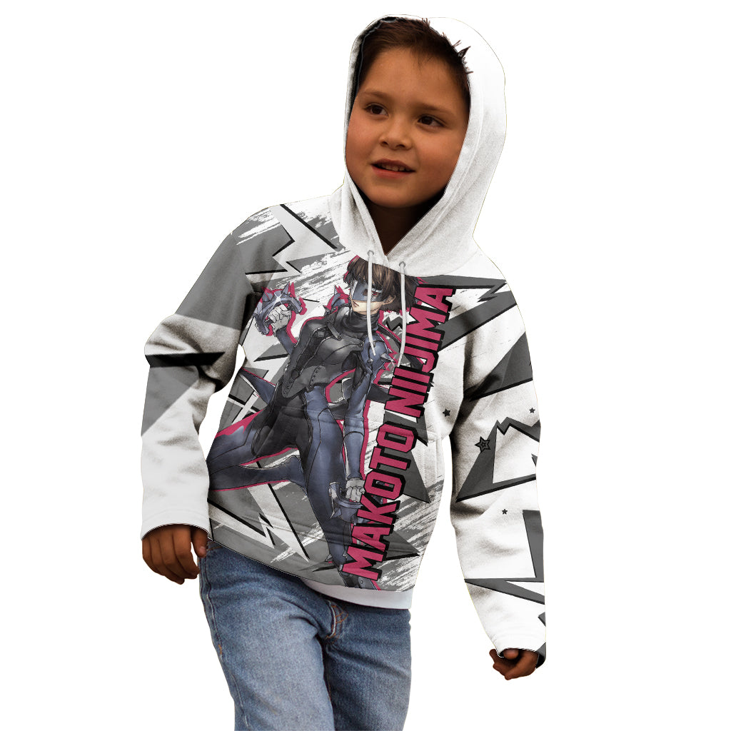 Makoto Niijima Persona Kid Hoodie Anime Mix Polygon Cyber Style
