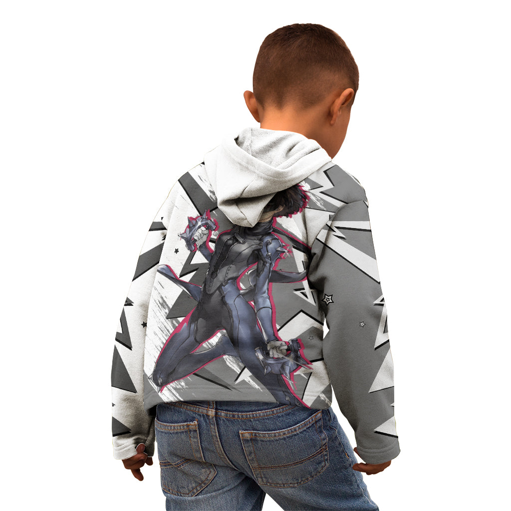 Makoto Niijima Persona Kid Hoodie Anime Mix Polygon Cyber Style