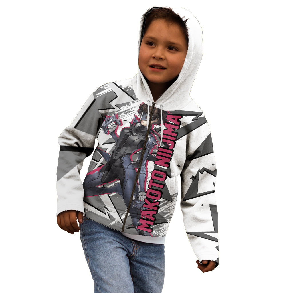 Makoto Niijima Persona Kid Hoodie Anime Mix Polygon Cyber Style