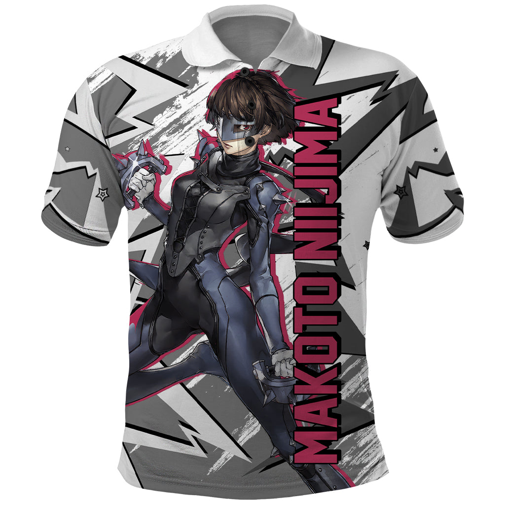 Makoto Niijima Persona Polo Shirt Anime Mix Polygon Cyber Style