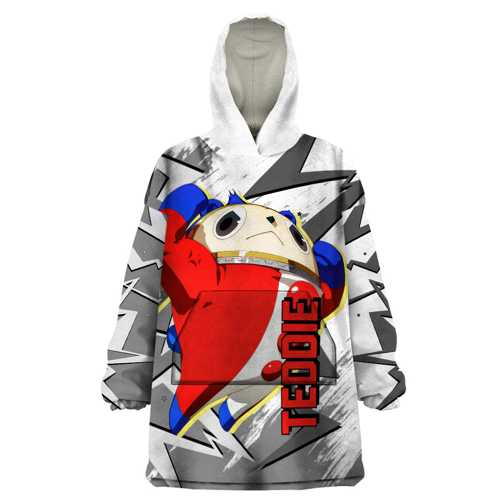 Teddie Persona Wearable Blanket Hoodie Anime Mix Polygon Cyber Style