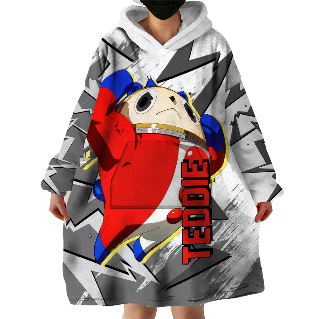 Teddie Persona Wearable Blanket Hoodie Anime Mix Polygon Cyber Style