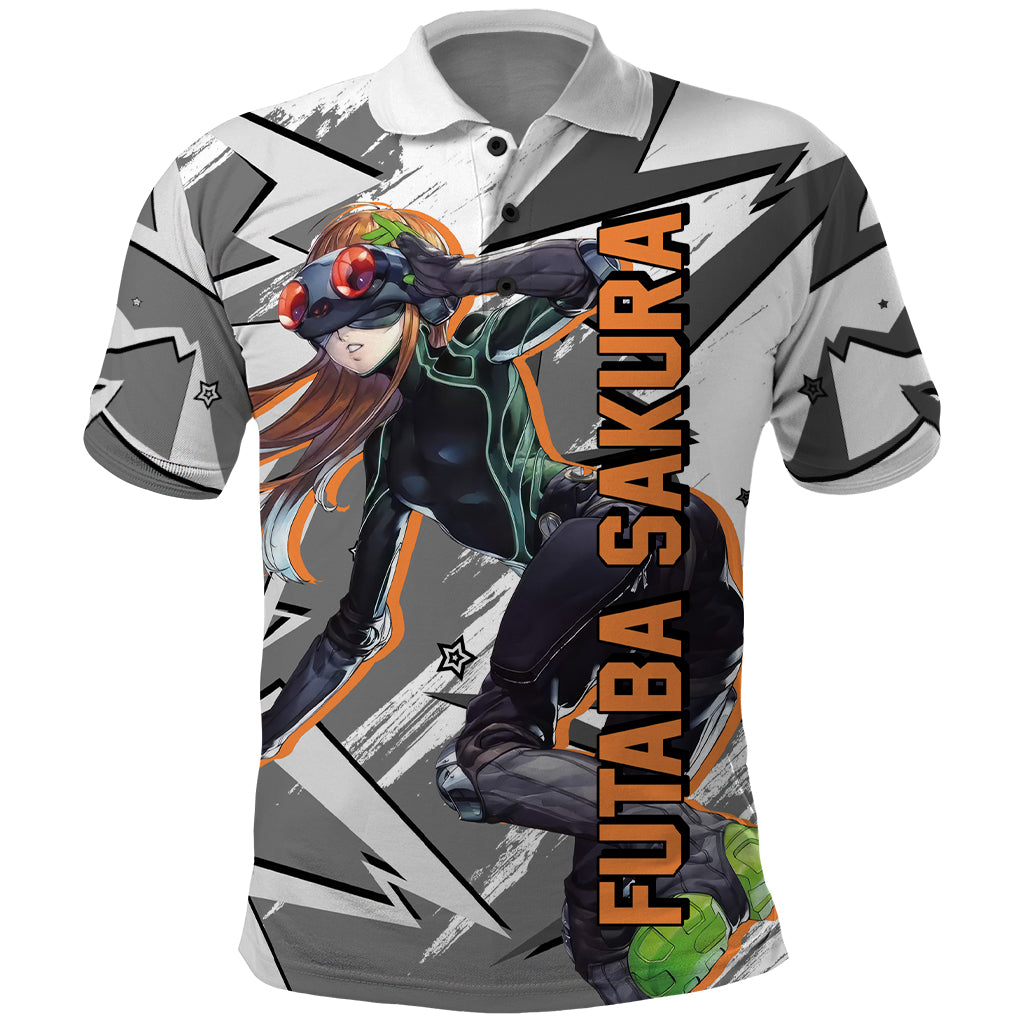 Futaba Sakura Persona Polo Shirt Anime Mix Polygon Cyber Style
