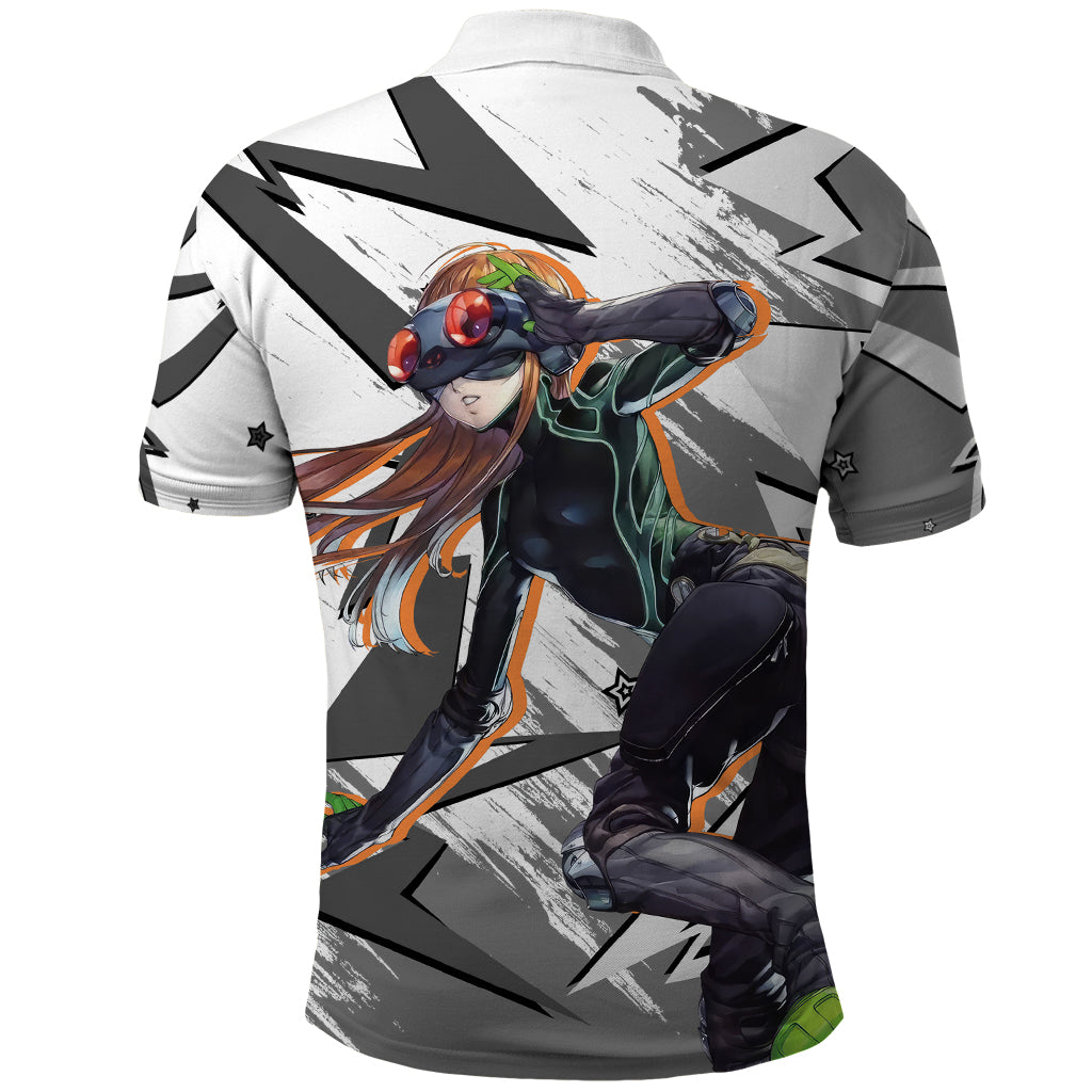 Futaba Sakura Persona Polo Shirt Anime Mix Polygon Cyber Style