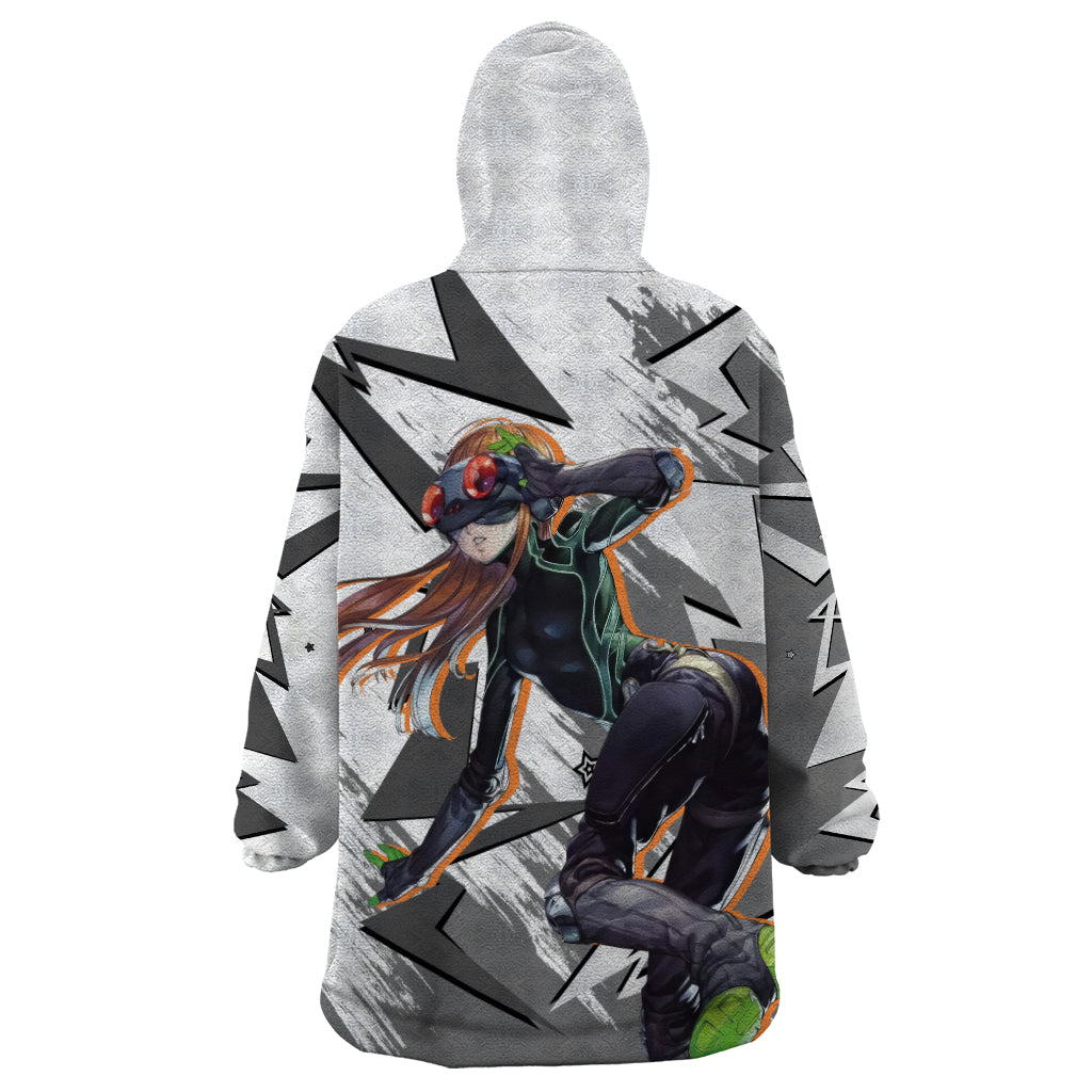 Futaba Sakura Persona Wearable Blanket Hoodie Anime Mix Polygon Cyber Style
