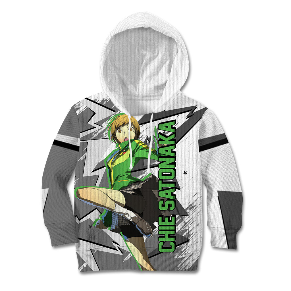 Chie Satonaka Persona Kid Hoodie Anime Mix Polygon Cyber Style