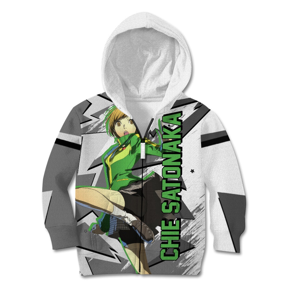 Chie Satonaka Persona Kid Hoodie Anime Mix Polygon Cyber Style