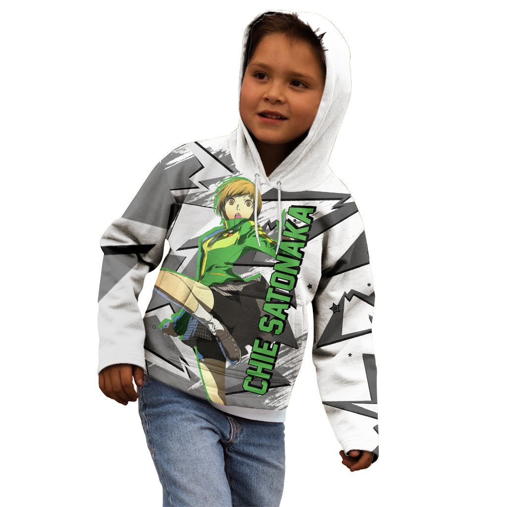 Chie Satonaka Persona Kid Hoodie Anime Mix Polygon Cyber Style