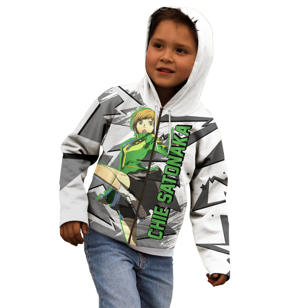 Chie Satonaka Persona Kid Hoodie Anime Mix Polygon Cyber Style