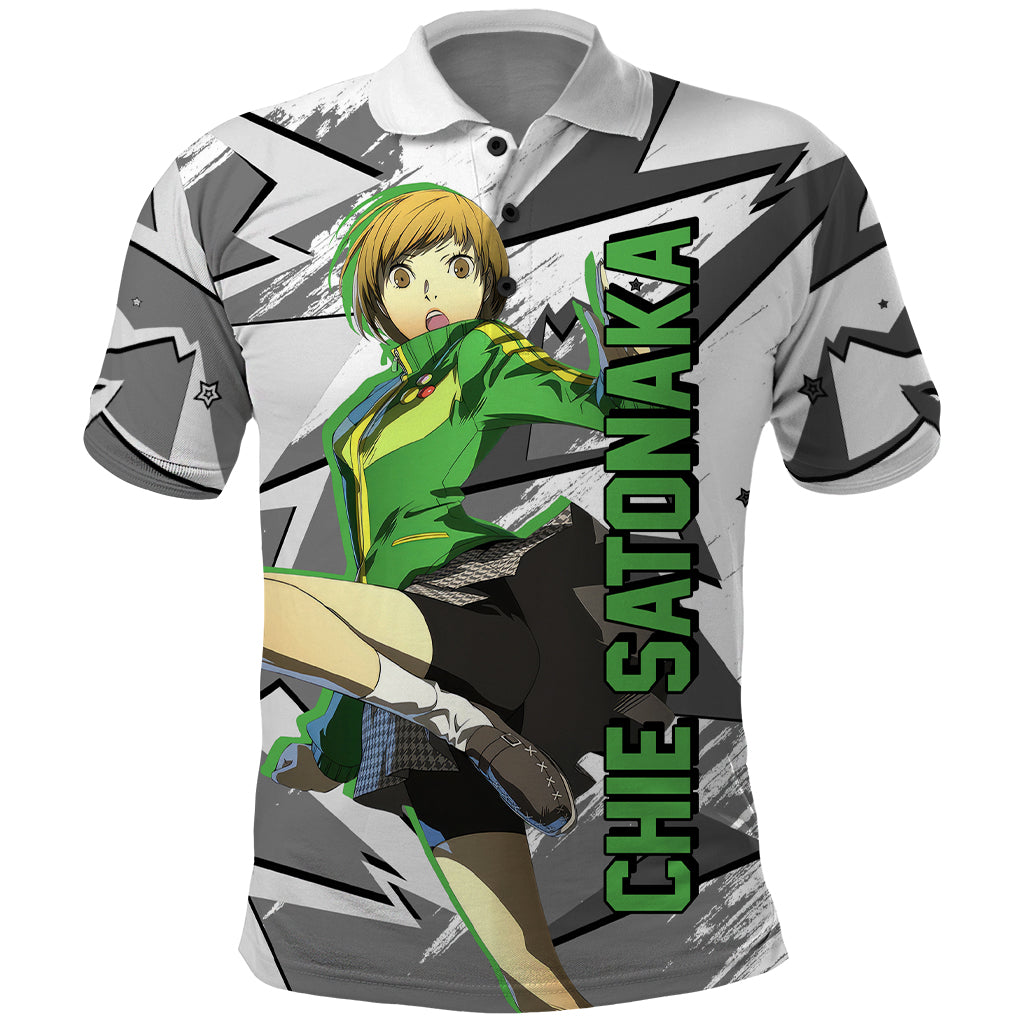 Chie Satonaka Persona Polo Shirt Anime Mix Polygon Cyber Style