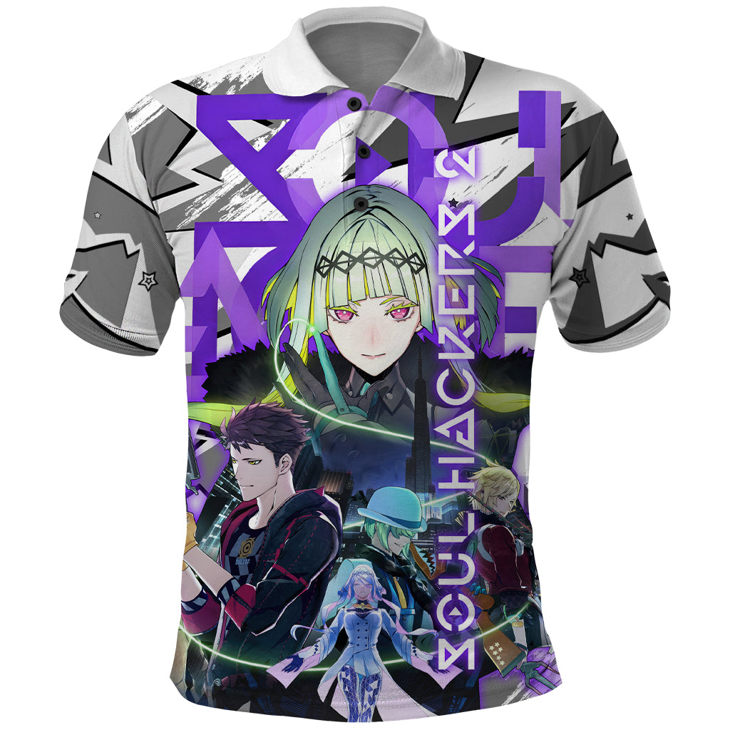Soul Hackers 2 Persona Polo Shirt Anime Mix Polygon Cyber Style