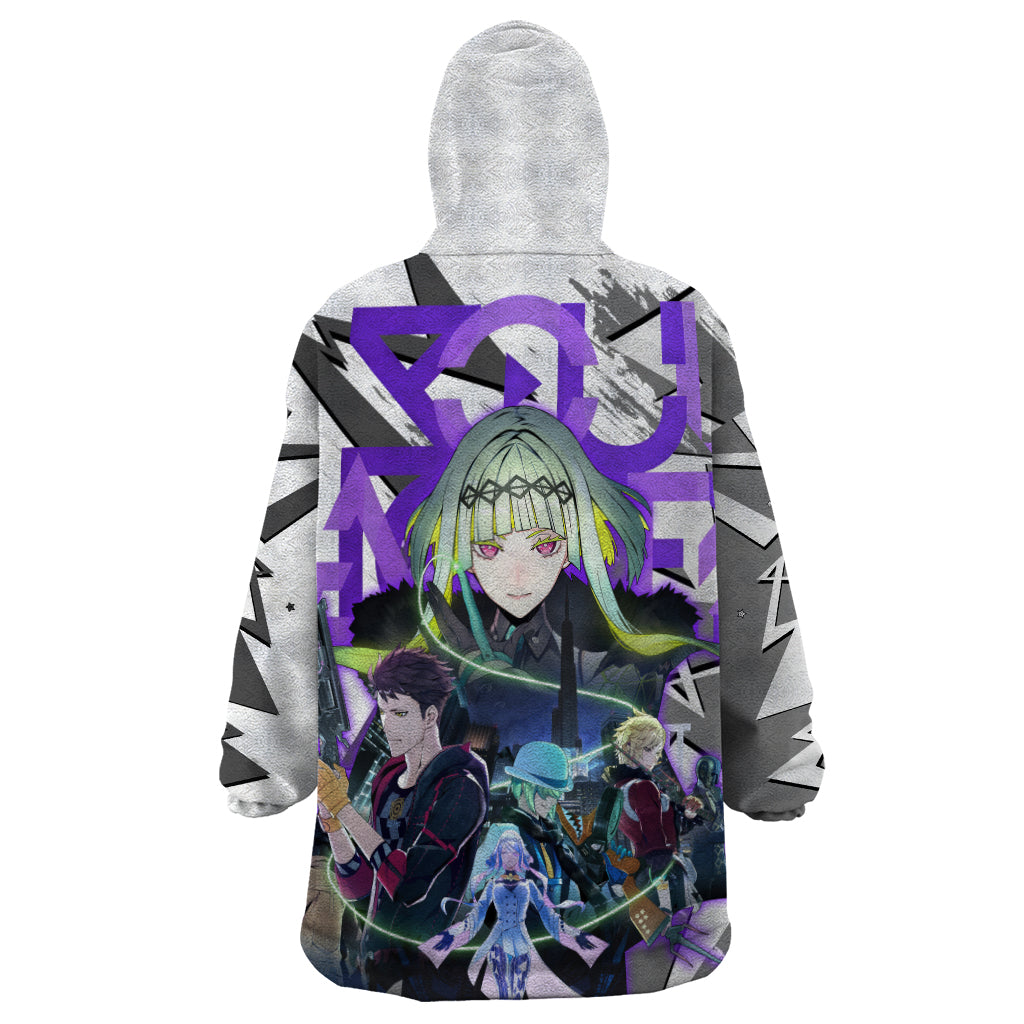 Soul Hackers 2 Persona Wearable Blanket Hoodie Anime Mix Polygon Cyber Style
