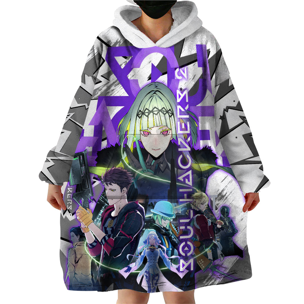 Soul Hackers 2 Persona Wearable Blanket Hoodie Anime Mix Polygon Cyber Style