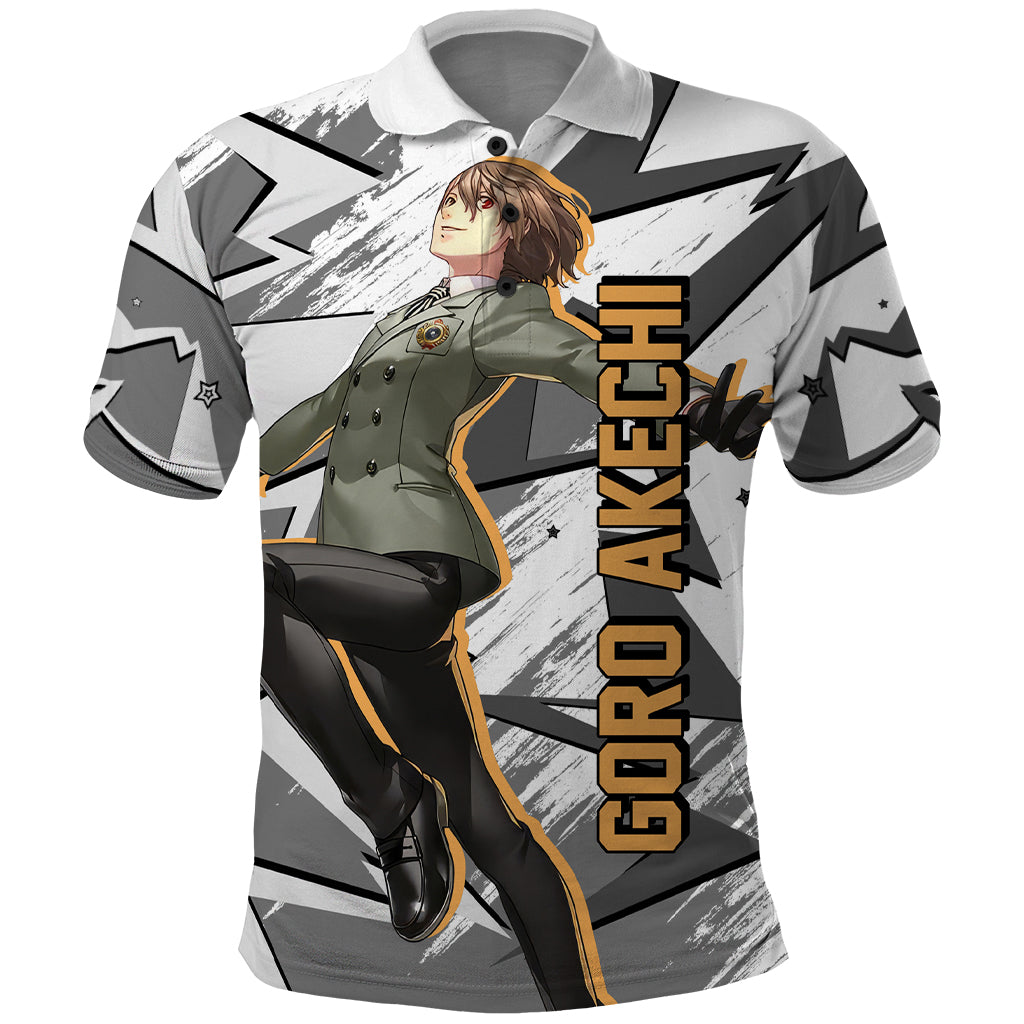 Goro Akechi Persona Polo Shirt Anime Mix Polygon Cyber Style
