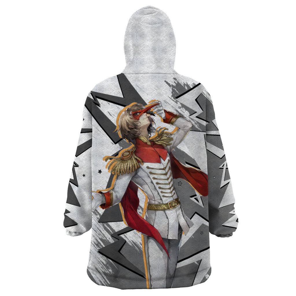 Goro Akechi Persona Wearable Blanket Hoodie Anime Mix Polygon Cyber Style