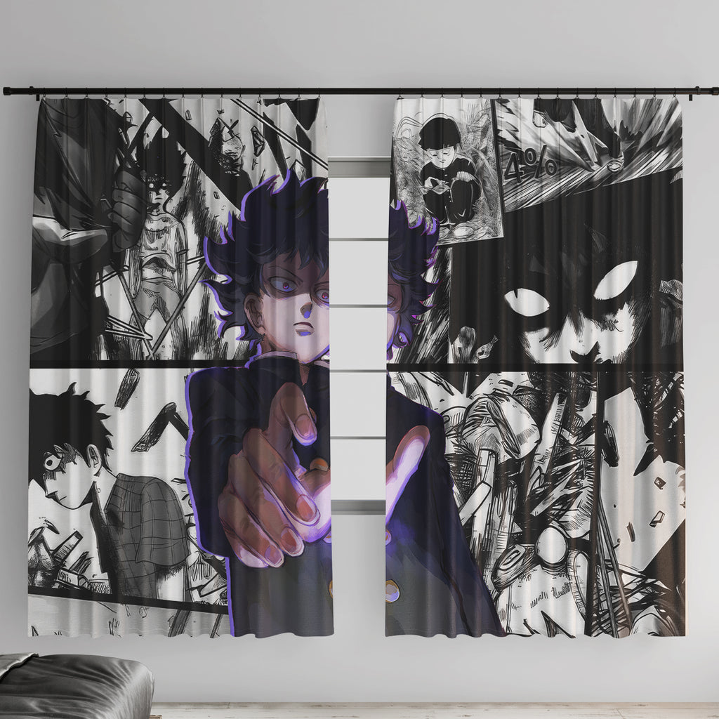 Arataka Reigen Mob Psycho 100 Window Curtain Anime Style Art