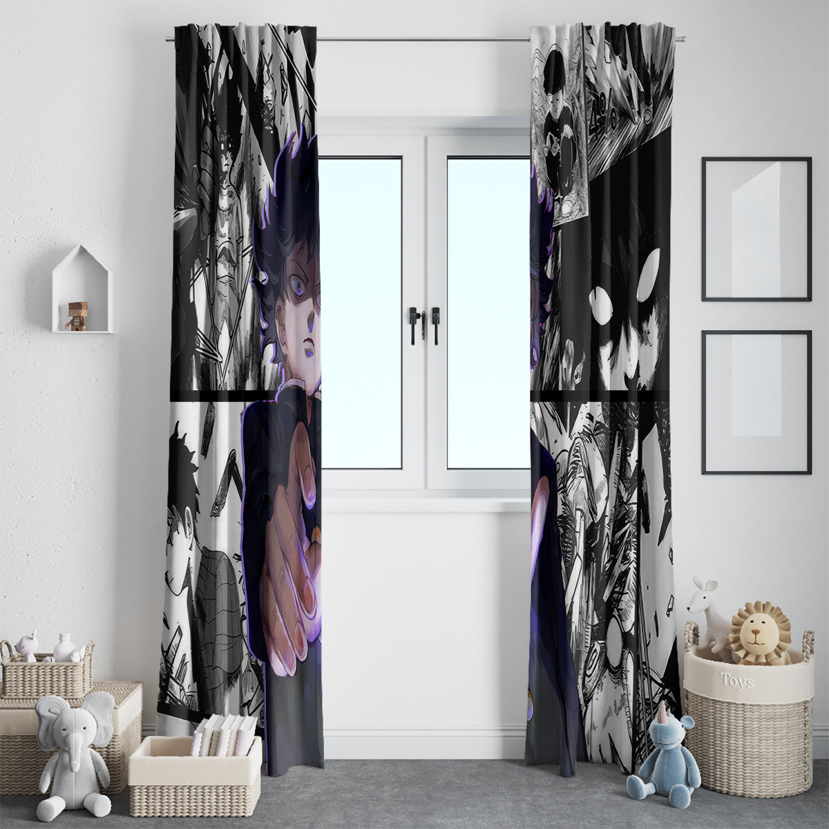 Arataka Reigen Mob Psycho 100 Window Curtain Anime Style Art