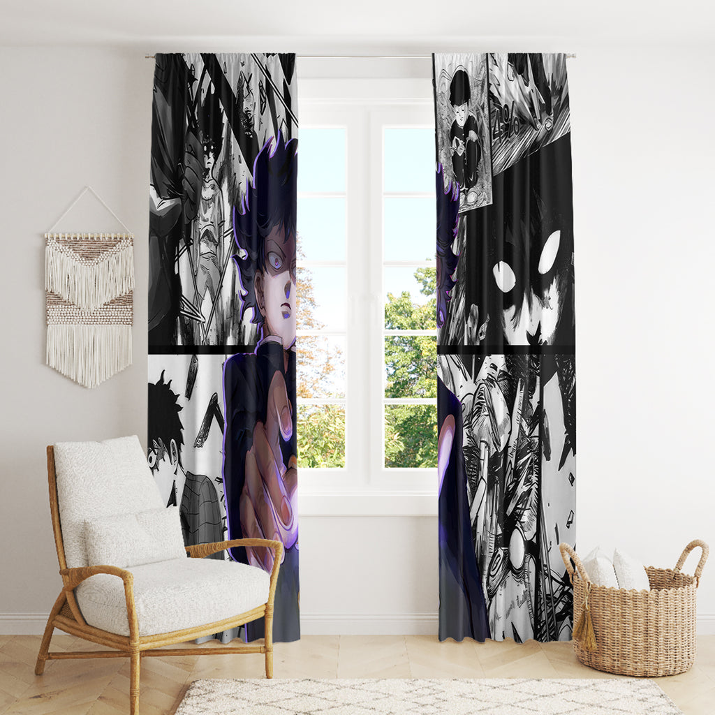 Arataka Reigen Mob Psycho 100 Window Curtain Anime Style Art
