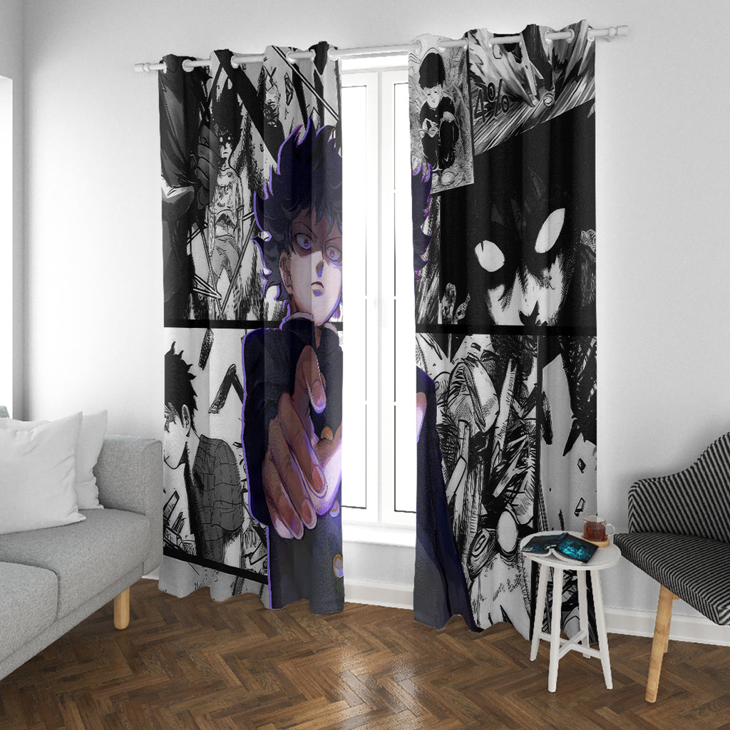 Arataka Reigen Mob Psycho 100 Window Curtain Anime Style Art