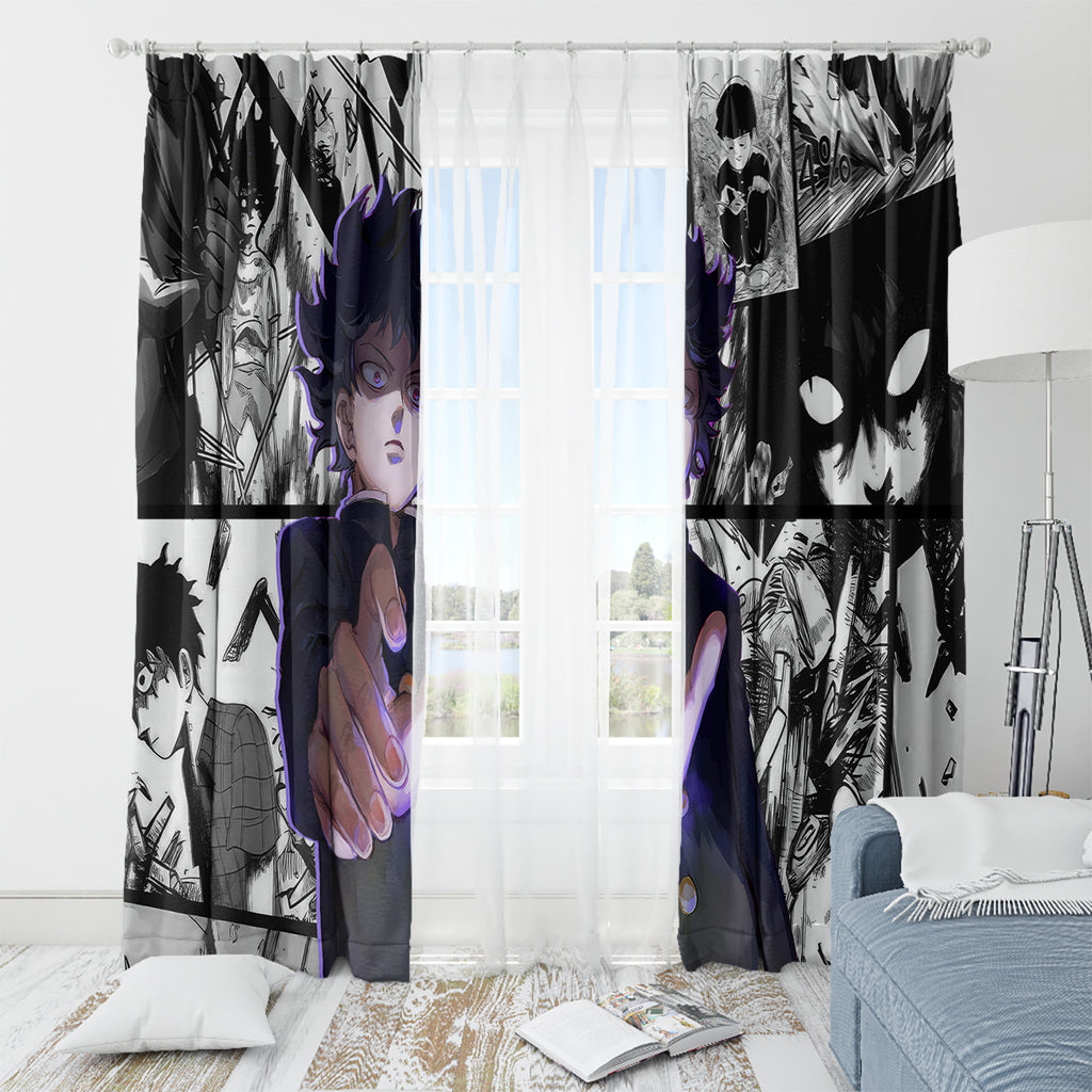 Arataka Reigen Mob Psycho 100 Window Curtain Anime Style Art