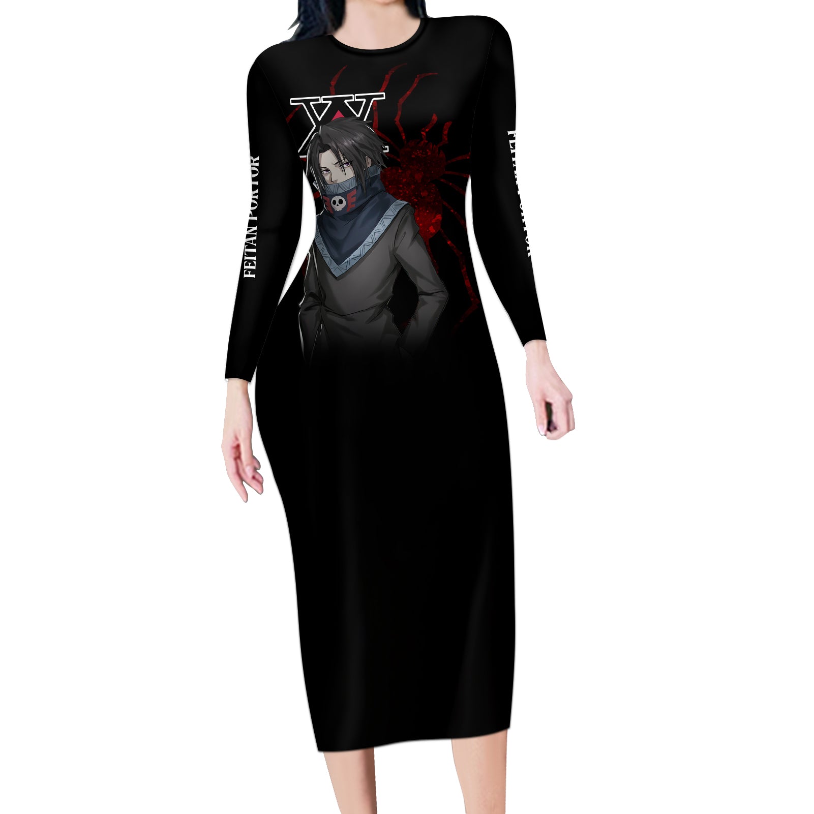 Feitan Phantom Troupe Hunter X Hunter Long Sleeve Bodycon Dress Anime Style