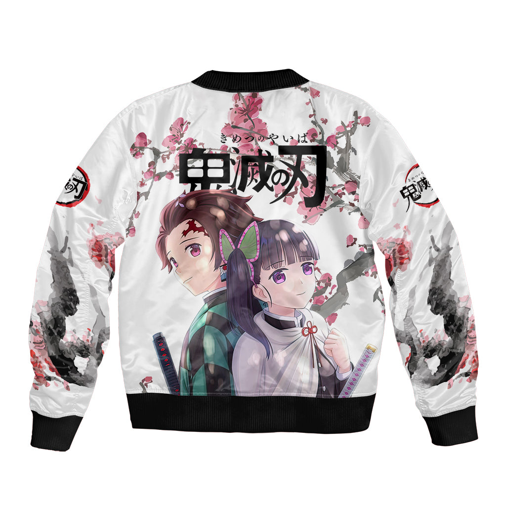 Tanjiro and Kanao Bomber Jacket Demon Slayer Anime Style