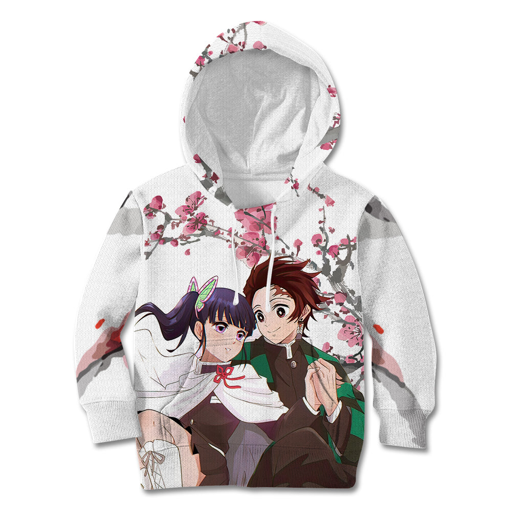 Tanjiro and Kanao Kid Hoodie Demon Slayer Anime Style