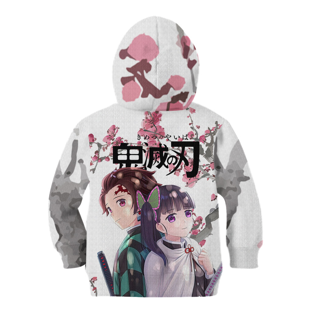 Tanjiro and Kanao Kid Hoodie Demon Slayer Anime Style
