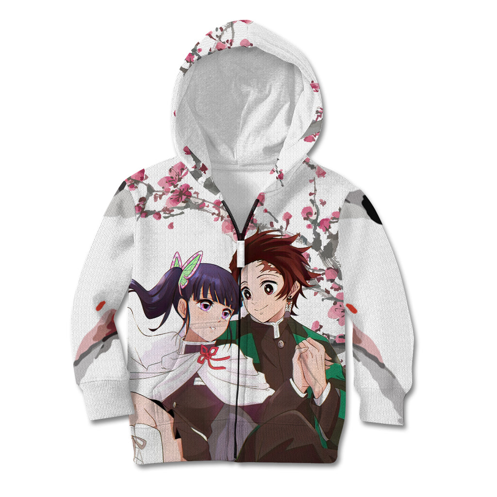 Tanjiro and Kanao Kid Hoodie Demon Slayer Anime Style