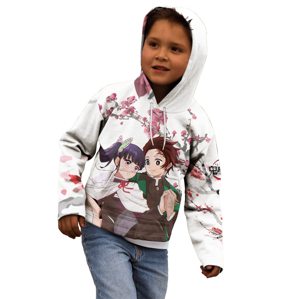 Tanjiro and Kanao Kid Hoodie Demon Slayer Anime Style