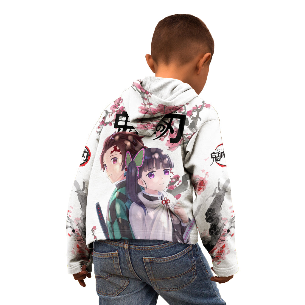Tanjiro and Kanao Kid Hoodie Demon Slayer Anime Style