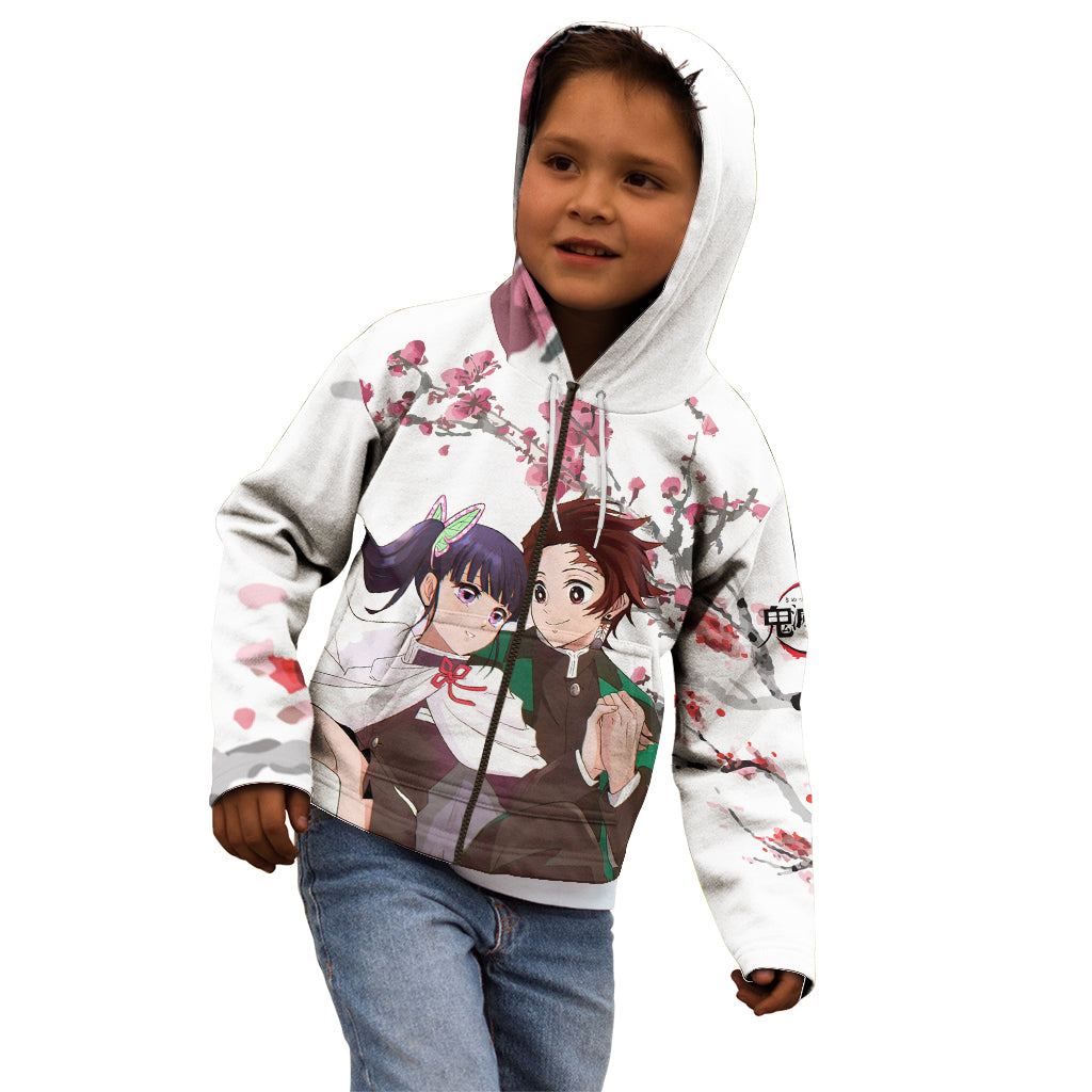 Tanjiro and Kanao Kid Hoodie Demon Slayer Anime Style