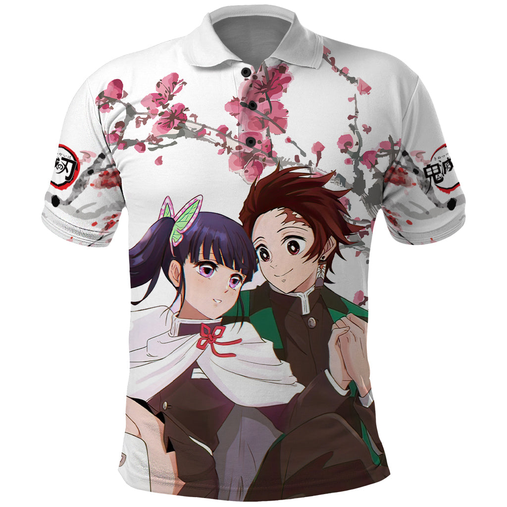 Tanjiro and Kanao Polo Shirt Demon Slayer Anime Style