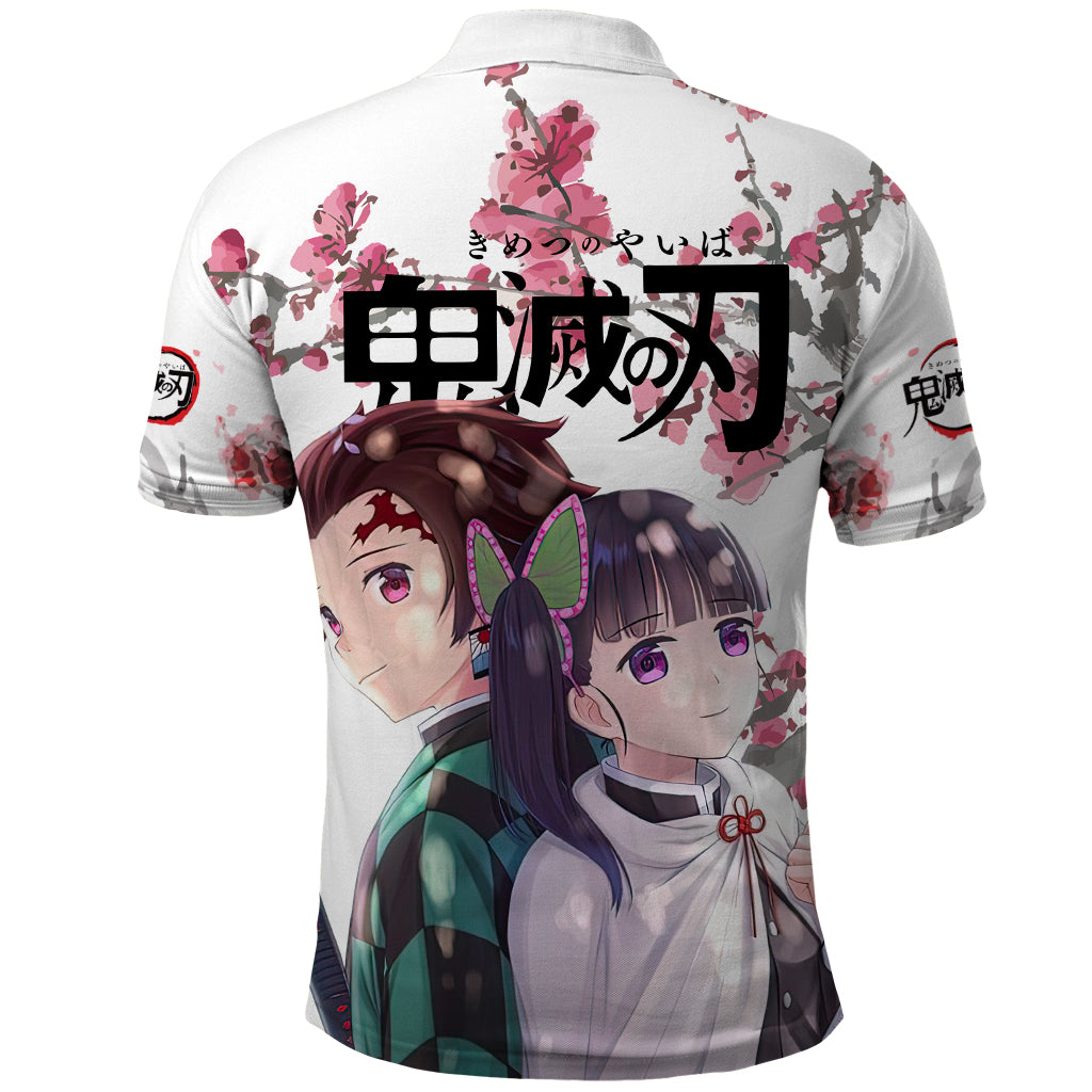 Tanjiro and Kanao Polo Shirt Demon Slayer Anime Style