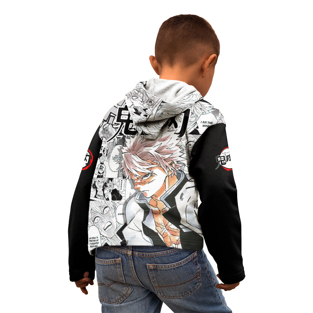 Sanemi Shinazugawa Kid Hoodie Demon Slayer Anime Style
