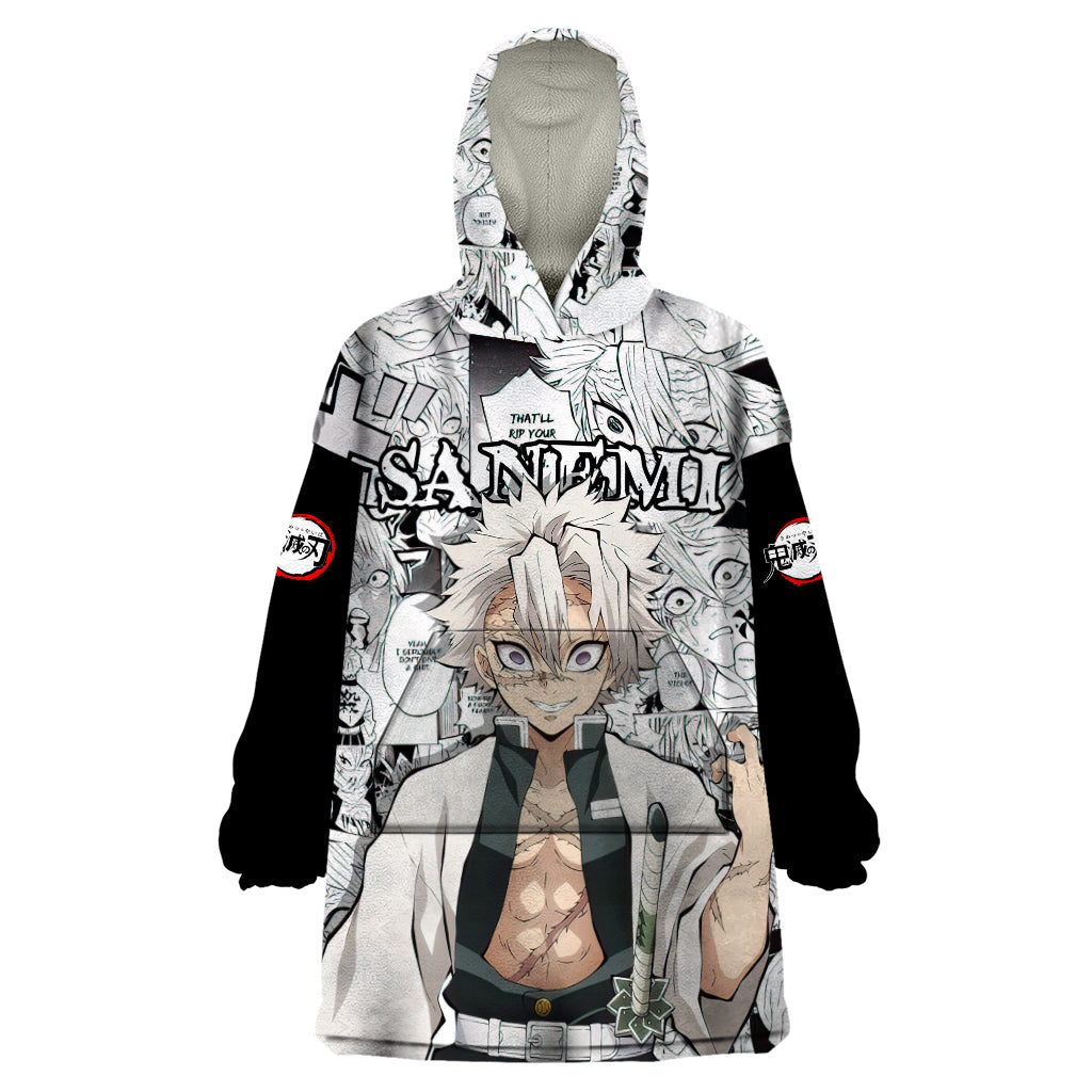Sanemi Shinazugawa Wearable Blanket Hoodie Demon Slayer Anime Style