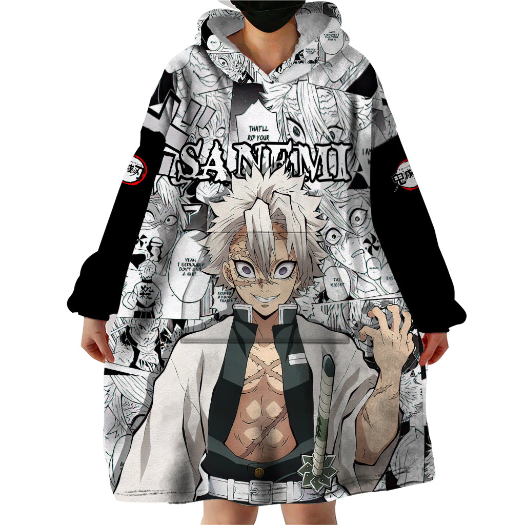 Sanemi Shinazugawa Wearable Blanket Hoodie Demon Slayer Anime Style